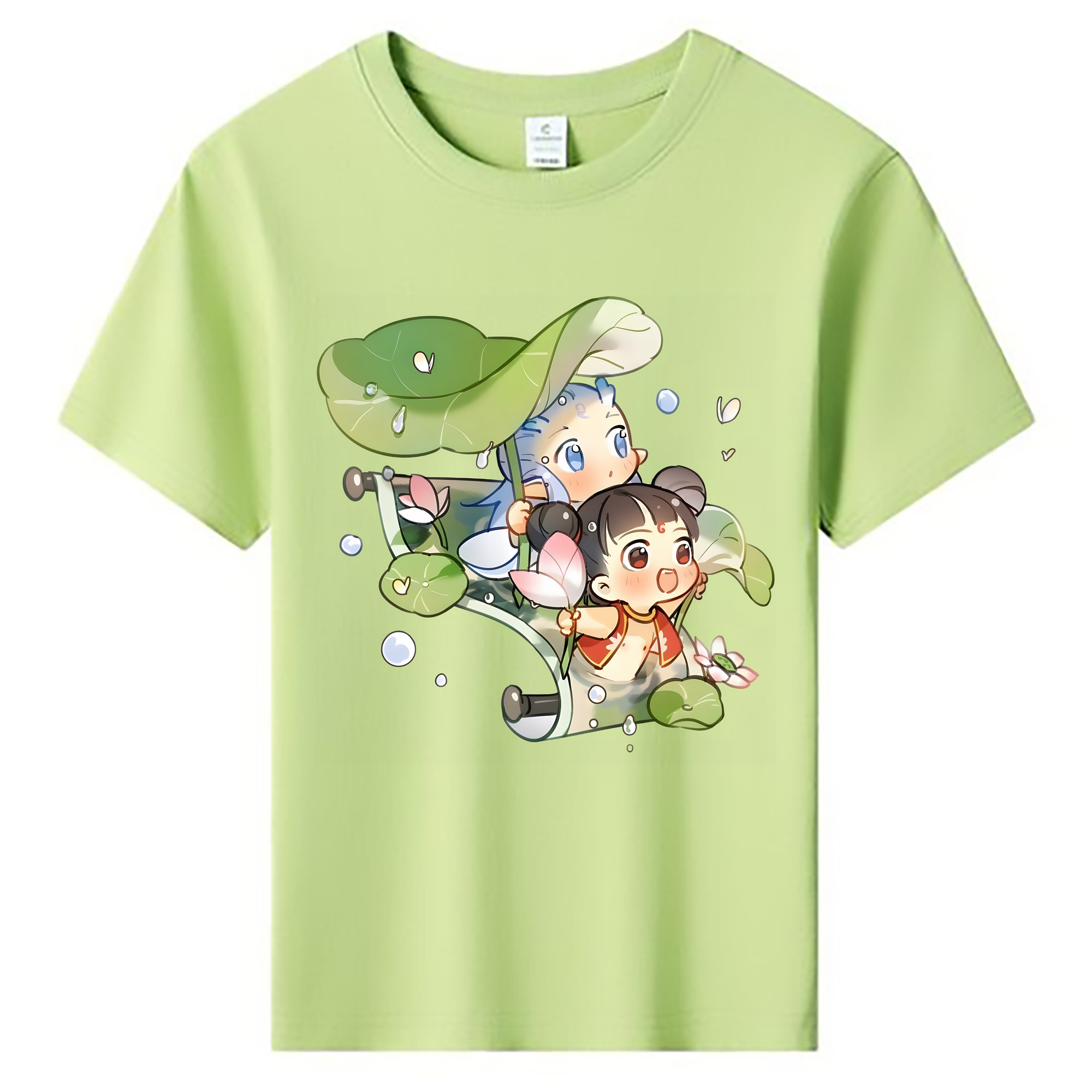 （画像用） Ne Zha 2 ナタ 魔童の大暴れ 綿100％キッズTシャツ（フロントプリント）